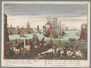 Veduta del porto di Malta da Georg Balthasar Probst