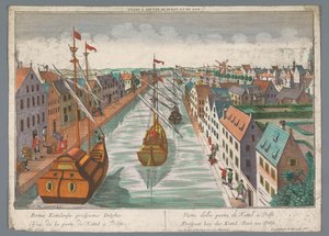 Vista su un canale nei pressi della Ketelpoort a Delft