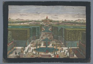 Veduta di un viale sul lato sinistro di un giardino da Georg Balthasar Probst