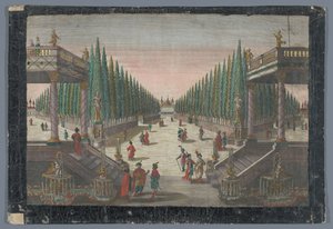 Veduta di un viale in un giardino di cipressi a Costantinopoli (Spaziergang in dem Cypressen Garten) da Georg Balthasar Probst