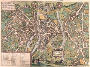 Bambergen, Germania - in "Civitates Orbis Terrarum" di Georg Braun, Colonia 1617 da Georg Braun