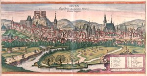 Brno (Moravia), Repubblica Ceca - in "Civitates Orbis Terrarum" di Georg Braun, Colonia 1617 da Georg Braun