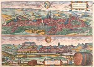 Eisleben, Germania - in "Civitates Orbis Terrarum" di Georg Braun, Colonia 1617 da Georg Braun