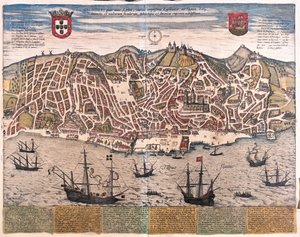 Lisbona, Portogallo - in "Civitates Orbis Terrarum" di Georg Braun, Colonia 1617 da Georg Braun