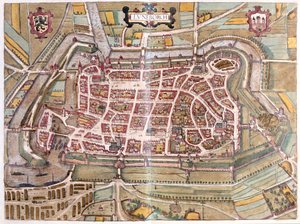 Luneburg, Germania - in "Civitates Orbis Terrarum" di Georg Braun, Colonia 1617 da Georg Braun