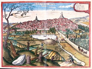 Marienberg, Germania - in "Civitates Orbis Terrarum" di Georg Braun, Colonia 1617