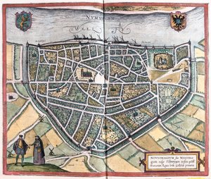 Nijmegen - Paesi Bassi, in "Civitates Orbis Terrarum" di Georg Braun, Colonia 1617 da Georg Braun