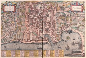 Palermo, Italia - in "Civitates Orbis Terrarum" di Georg Braun, Colonia 1617 da Georg Braun