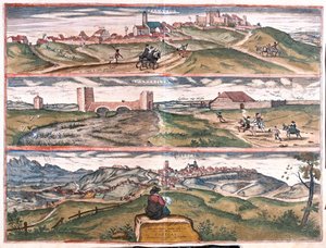 Plasencia - Alcantara - Cabezas, Spagna - in "Civitates Orbis Terrarum" di Georg Braun, Colonia 1617