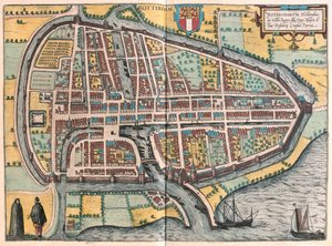 Rotterdam, Paesi Bassi - in "Civitates Orbis Terrarum" di Georg Braun, Colonia 1617 da Georg Braun