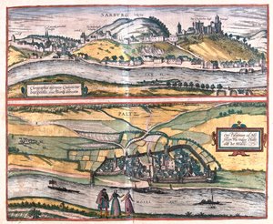 Saarburg, Pfalzel, Germania - in "Civitates Orbis Terrarum" di Georg Braun, Colonia 1617 da Georg Braun