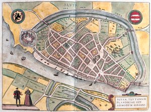 Slusa, Paesi Bassi - in "Civitates Orbis Terrarum" di Georg Braun, Colonia 1617 da Georg Braun