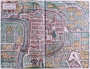 Trento, Italia - in "Civitates Orbis Terrarum" di Georg Braun, Colonia 1617 da Georg Braun