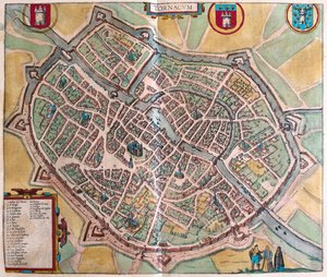 Turnai, Belgio - in "Civitates Orbis Terrarum" di Georg Braun, Colonia 1617 da Georg Braun