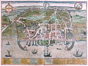 Visby, Isola di Gotland, Svezia - in "Civitates Orbis Terrarum" di Georg Braun, Colonia 1617 da Georg Braun