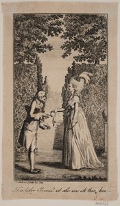 Illustrazione con dama e signore in un parco da Georg Christian Schule