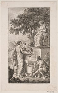 Illustrazione con scena di offerta da Georg Christian Schule