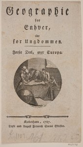 Pagina del titolo con vignetta per "Geografia per tutti" da Georg Christian Schule