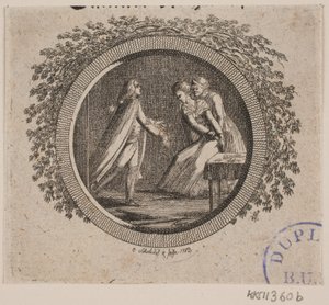 Vignetta del titolo per S. Richardson: "La storia di Miss Clarissa Harlowe", parte quinta