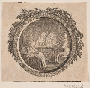 Vignetta del titolo per S. Richardson: "La storia di Miss Clarissa Harlowe", terza parte