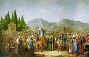 Emiro Bechir Shihab II, Sovrano del Libano, rende omaggio a Ibrahim Pasha, davanti a San Giovanni d