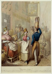 Tableau de Paris: rue Montorgueil e caffè ristorante Le Rocher de Cancale a Parigi da Georg Emanuel Opitz