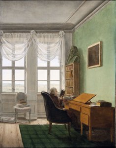 Tedesco:  Reinhards Studierstube Lo studio del cout-chaplain Reinhard da Georg Friedrich Kersting
