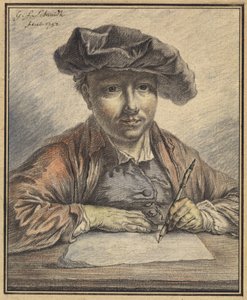 Autoritratto mentre disegna da Georg Friedrich Schmidt