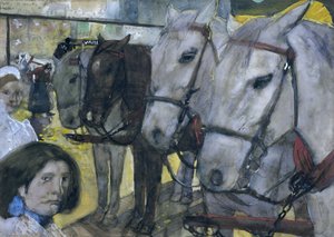 Tram a cavalli sulla diga di Amsterdam, 1893