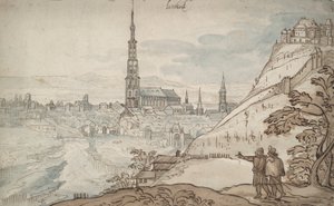 Veduta di Landshut da Georg Hoefnagel