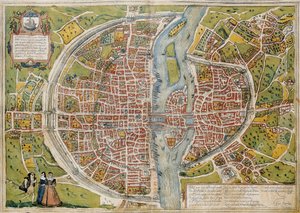 BRAUN, George (1541-1622). ORTELIUS, Abraham (1527-1598). HOGENBERG, Franz (1535-1590). Civitatis Orbis Terrarum (Theatrum orbis terrarum). 1572-1617. Parigi (1572). Volume I. Incisione. SPAGNA. CASTIGLIA E LEON. Salamanca. Biblioteca dell