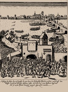 La rivolta di Fettmilch. Espulsione degli ebrei da Francoforte il 23 agosto 1614, c. 1616-1617 da Georg Keller