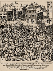 La rivolta di Fettmilch. Il saccheggio della Judengasse a Francoforte il 22 agosto 1614 da Georg Keller