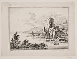 Paesaggio montano vicino a un lago da Georg Mathias Fuchs