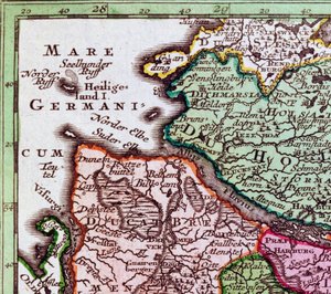 (dettaglio) Helgoland da una mappa della Germania settentrionale