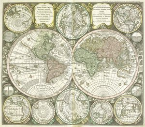 Mappa del mondo, 1744 da Georg Matthäus Seutter
