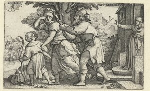 Abramo scaccia Agar e Ismaele da Georg Pencz