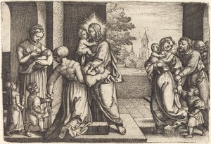 Cristo circondato dai bambini da Georg Pencz