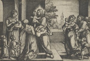 Cristo e i bambini da Georg Pencz
