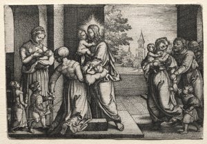 Cristo con i bambini da Georg Pencz