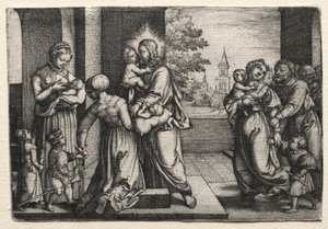 Cristo con i bambini, c. 1548 da Georg Pencz