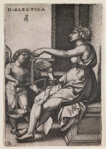 Dialectica, dalla serie "Le arti liberali", 1541 circa (incisione) da Georg Pencz