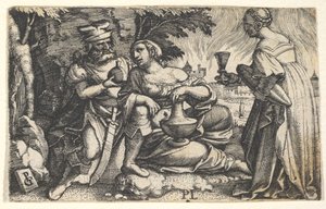 Lot e le sue figlie (dettaglio) da Georg Pencz