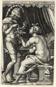 Medea e Giasone, da Eroine greche da Georg Pencz