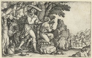 Offerta di Abramo di Isacco (serie Verhaal van Abraham) da Georg Pencz