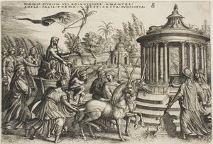 Il trionfo della castità, tavola due da I trionfi di Petrarca da Georg Pencz
