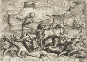 Il trionfo della morte, tavola cinque da I trionfi di Petrarca da Georg Pencz