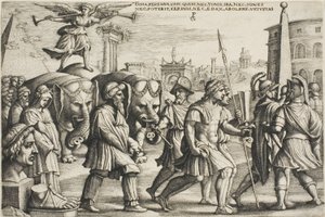 Il trionfo della fama, tavola tre dai Trionfi di Petrarca da Georg Pencz