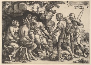 Teti e Chirone da Georg Pencz