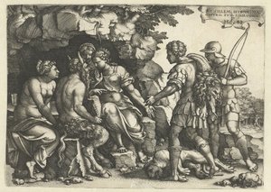 Thetis e Chiron in conversazione da Georg Pencz